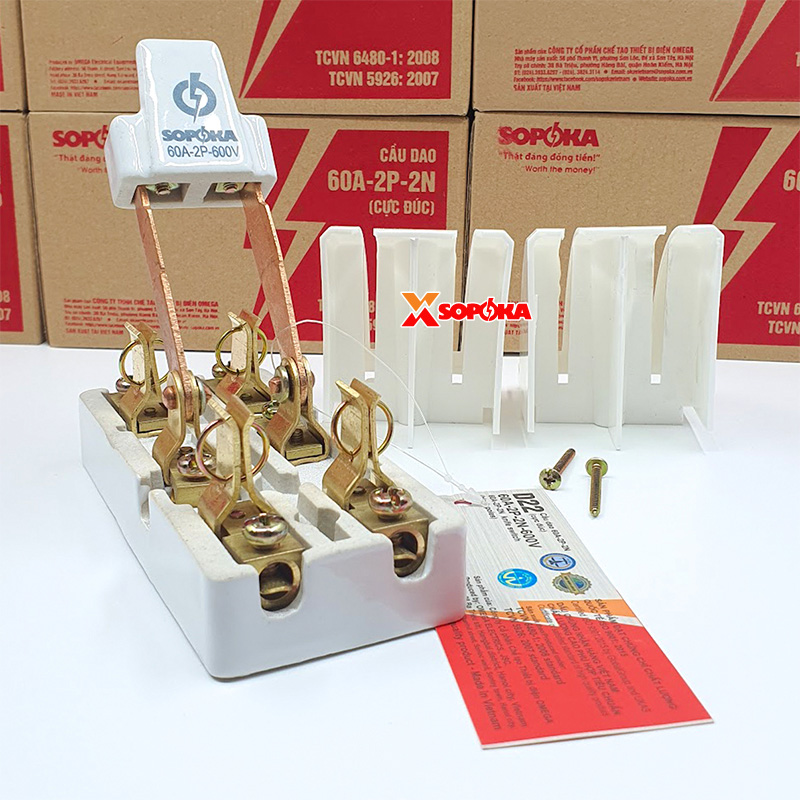 Cầu Dao Đảo Đế Sứ 1 Pha 60A 2P 600V 2N D22 SOPOKA