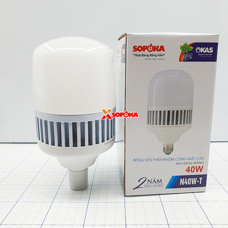 Bóng Đèn LED Thân Nhôm Công Suất Cao (Mã N) – Sáng Trắng SOPOKA