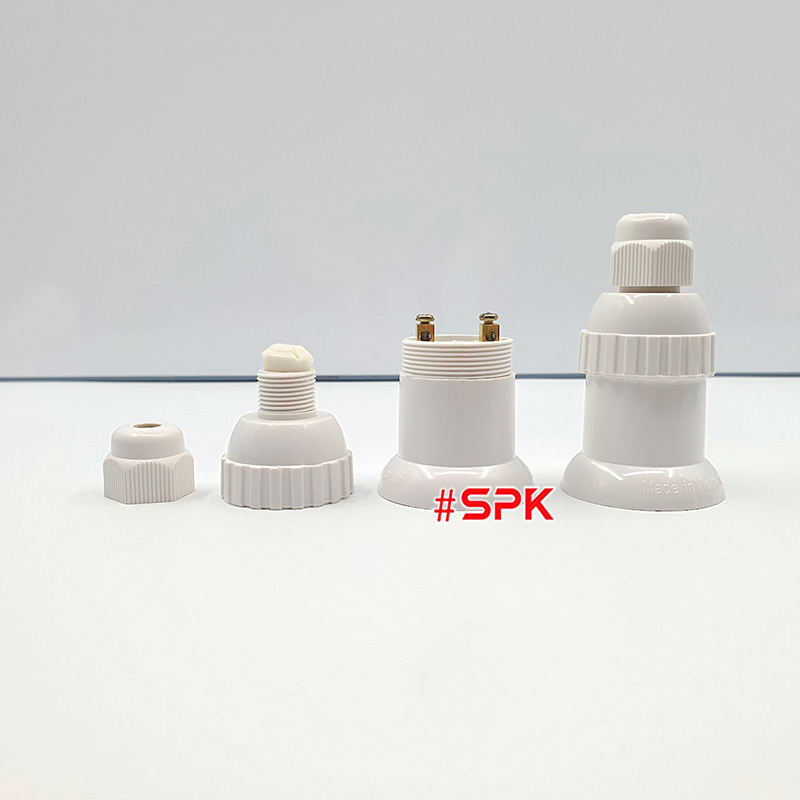 Đui Đèn Chịu Mưa Ngoài Trời Ren Vặn Xoáy Kích Cỡ E27 ĐCM-5 ĐCM-6 SOPOKA