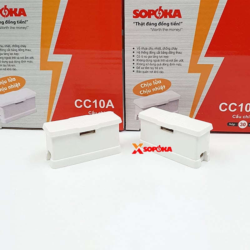 Cầu Chì Gắn Táp Lô Điện 10A 250V SOPOKA CC10A