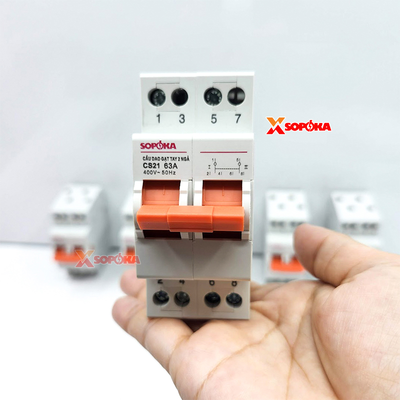 Cầu Dao Gạt Tay 2 Ngã 2P CS2P63A SOPOKA