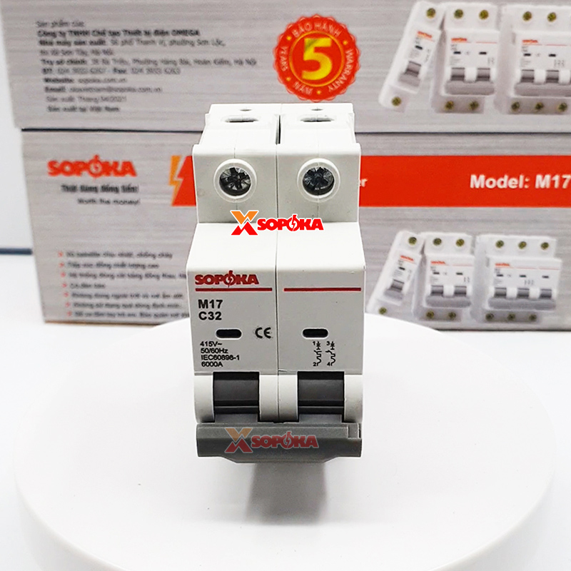 Aptomat 1 Pha MCB Tép 2P M17 SOPOKA