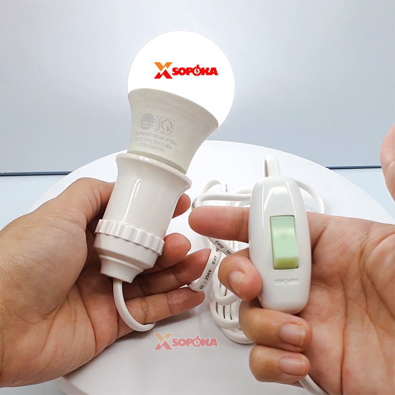 Bộ Dây Đui Đèn Led Có Công Tắc ĐS6 ĐS7 SOPOKA