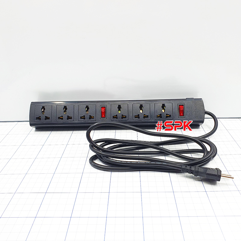 Ổ Cắm Điện 6 Lỗ 2200W Lõi Sứ Chống Cháy Tự Ngắt Điện Quá Tải 6T SOPOKA