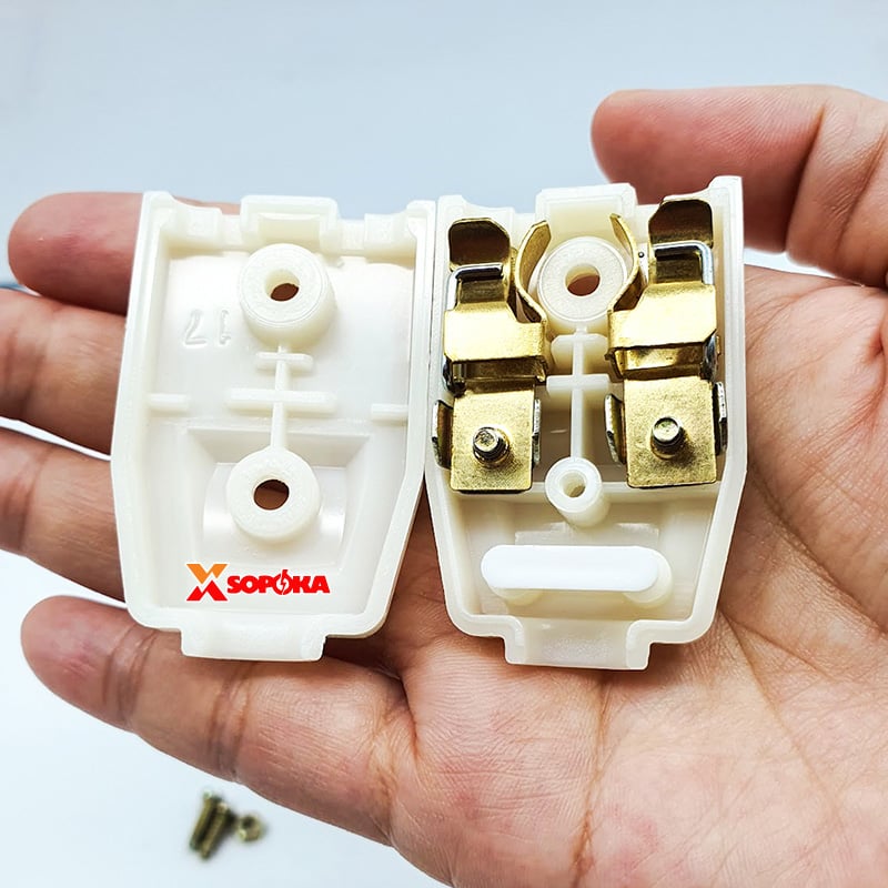 Phích Cắm Điện Âm Trắng Phích Cắm Cái P5 Chống Vỡ SOPOKA