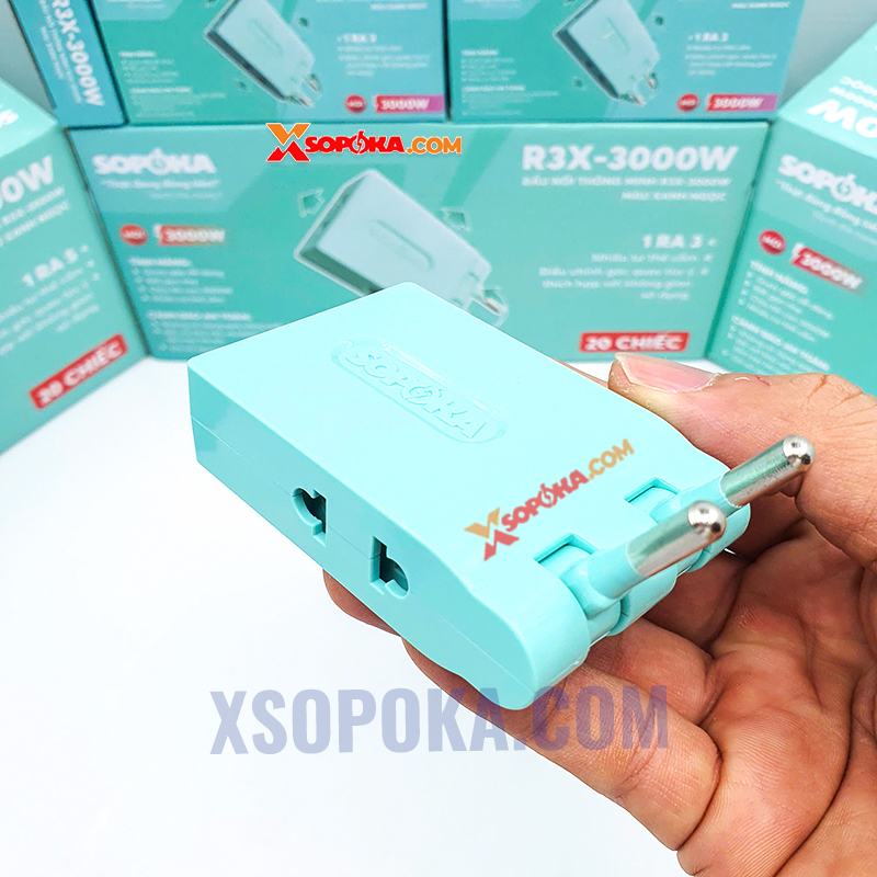 Ổ Chia Điện 3 Ngõ Dẹp Cổ Xoay 3000W R3X-3000W SOPOKA