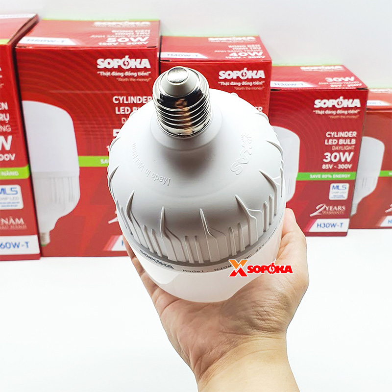 Bóng Đèn Led Hình Trụ Sáng Trắng Dòng H SOPOKA