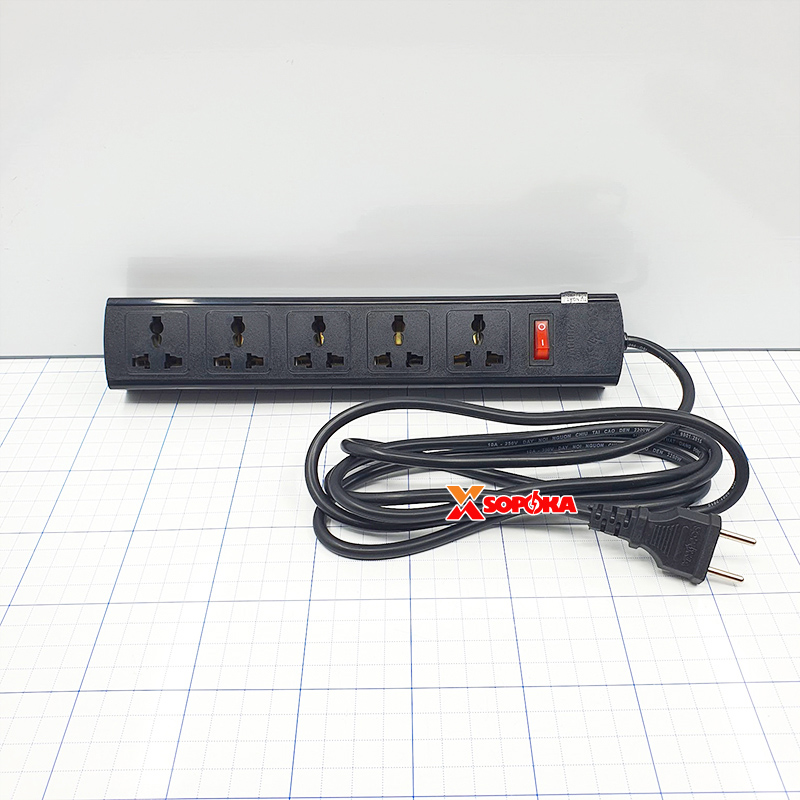Ổ Cắm Điện 5 Lỗ 2200W Lõi Sứ Tự Ngắt Điện Khi Quá Tải 5T SOPOKA