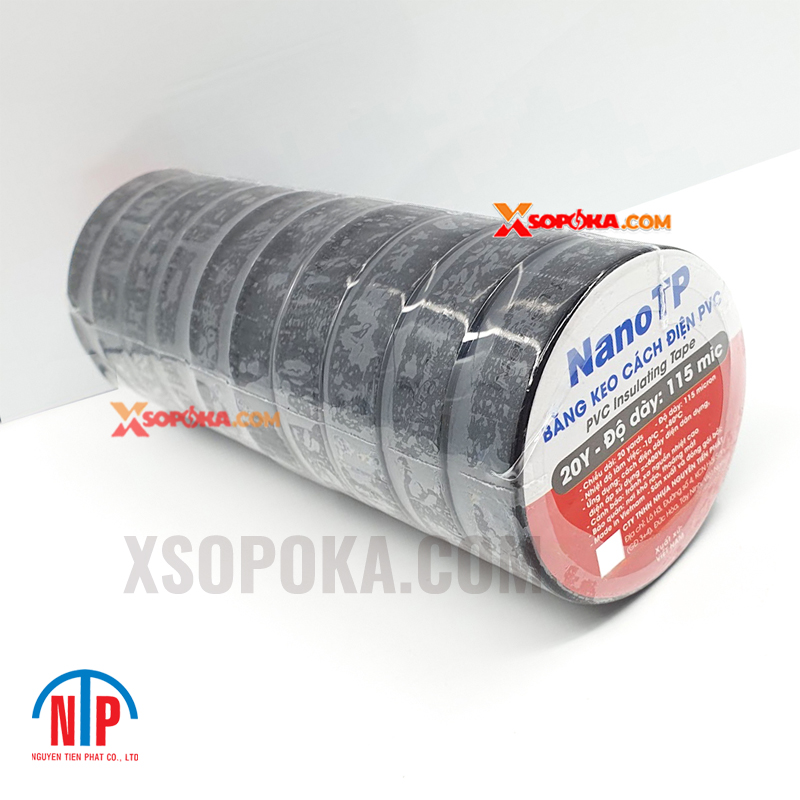 Băng Keo Cách Điện PVC NanoTP 600V 115 Mic 20Y Tiến Phát