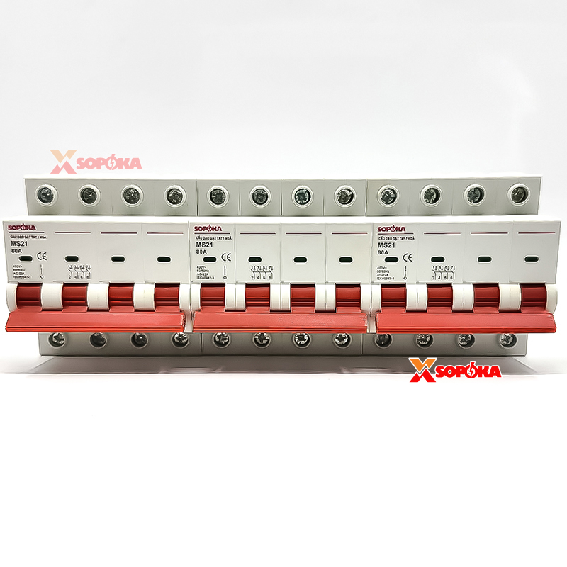 Cầu Dao Gạt Tay 1 Ngã 4P MS21 (MS4P15A80A) SOPOKA