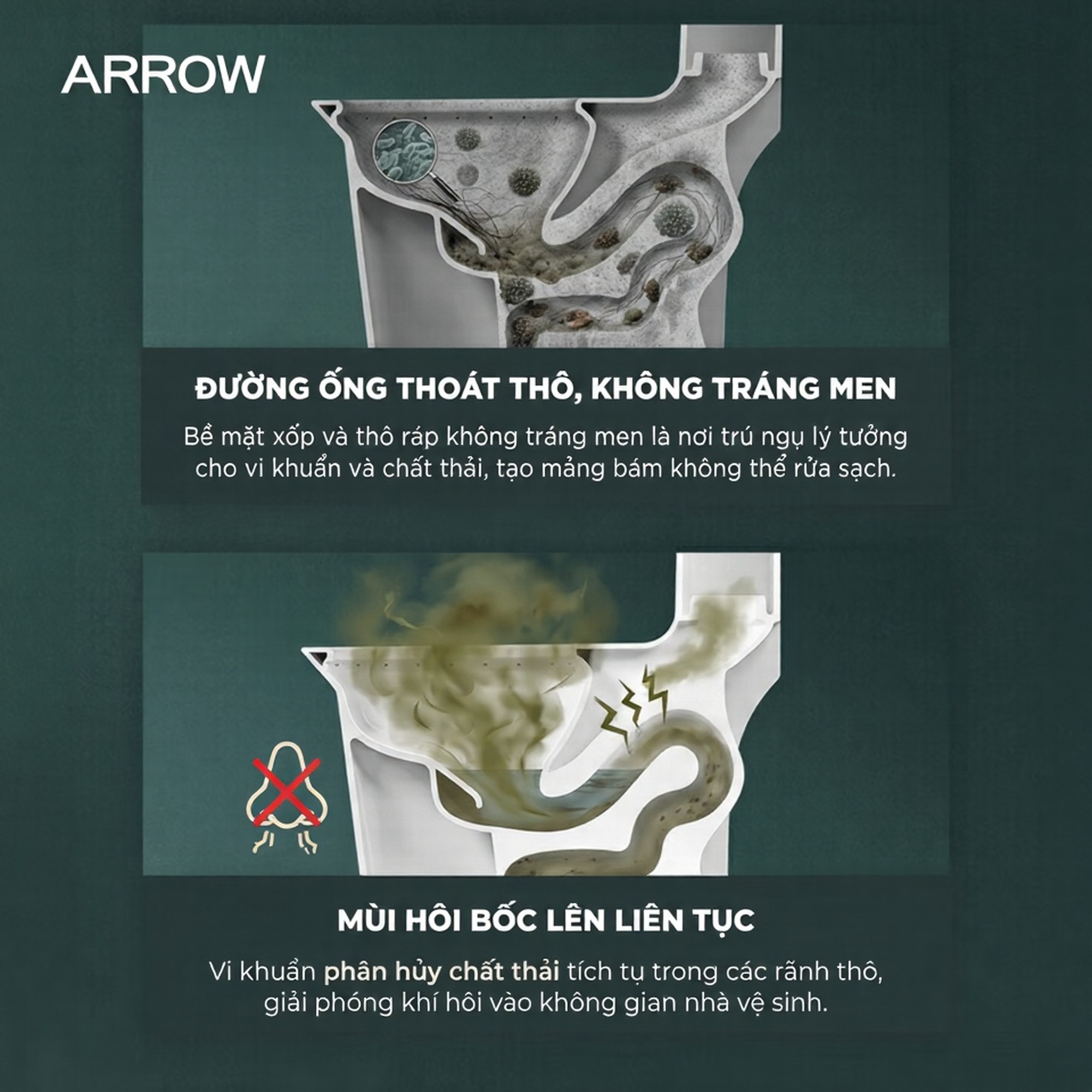 Bí Quyết Xử Lý Bồn Cầu Bị Hôi Triệt Để & Giải Pháp Nâng Cấp Cùng ARROW