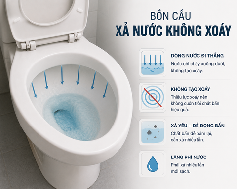 Giải Mã Tình Trạng Bồn Cầu Xả Nước Không Xoáy Và Cách Khắc Phục Triệt Để