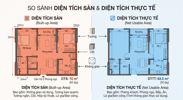 Diện Tích Sàn Là Gì? Cách Phân Biệt Diện Tích Xây Dựng & Giải Pháp Tối Ưu Không Gian