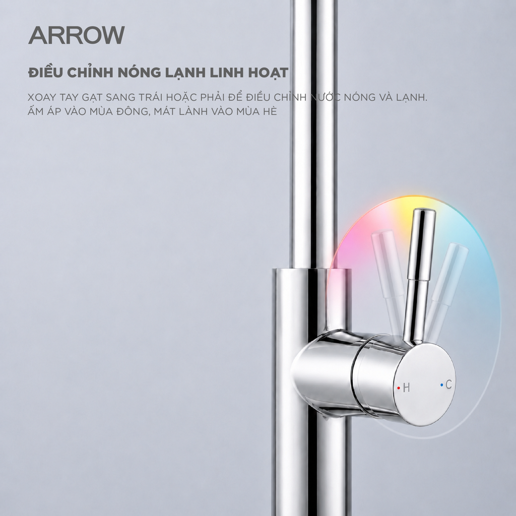 Vòi bếp nóng lạnh Arrow AF4589GGPM