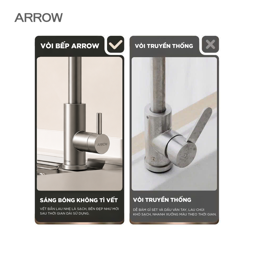 Vòi bếp nóng lạnh Arrow AF4589GGPM