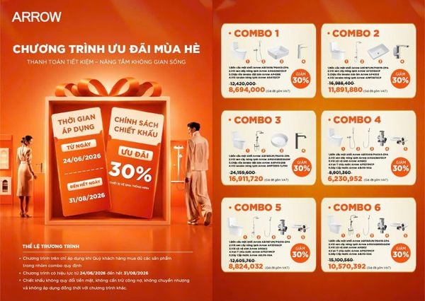 Combo Thiết Bị Vệ Sinh Arrow – Giải Pháp Trọn Bộ Cho Phòng Tắm
