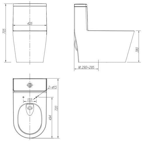Bồn cầu một khối Arrow AB11029M/PG026-ZPA