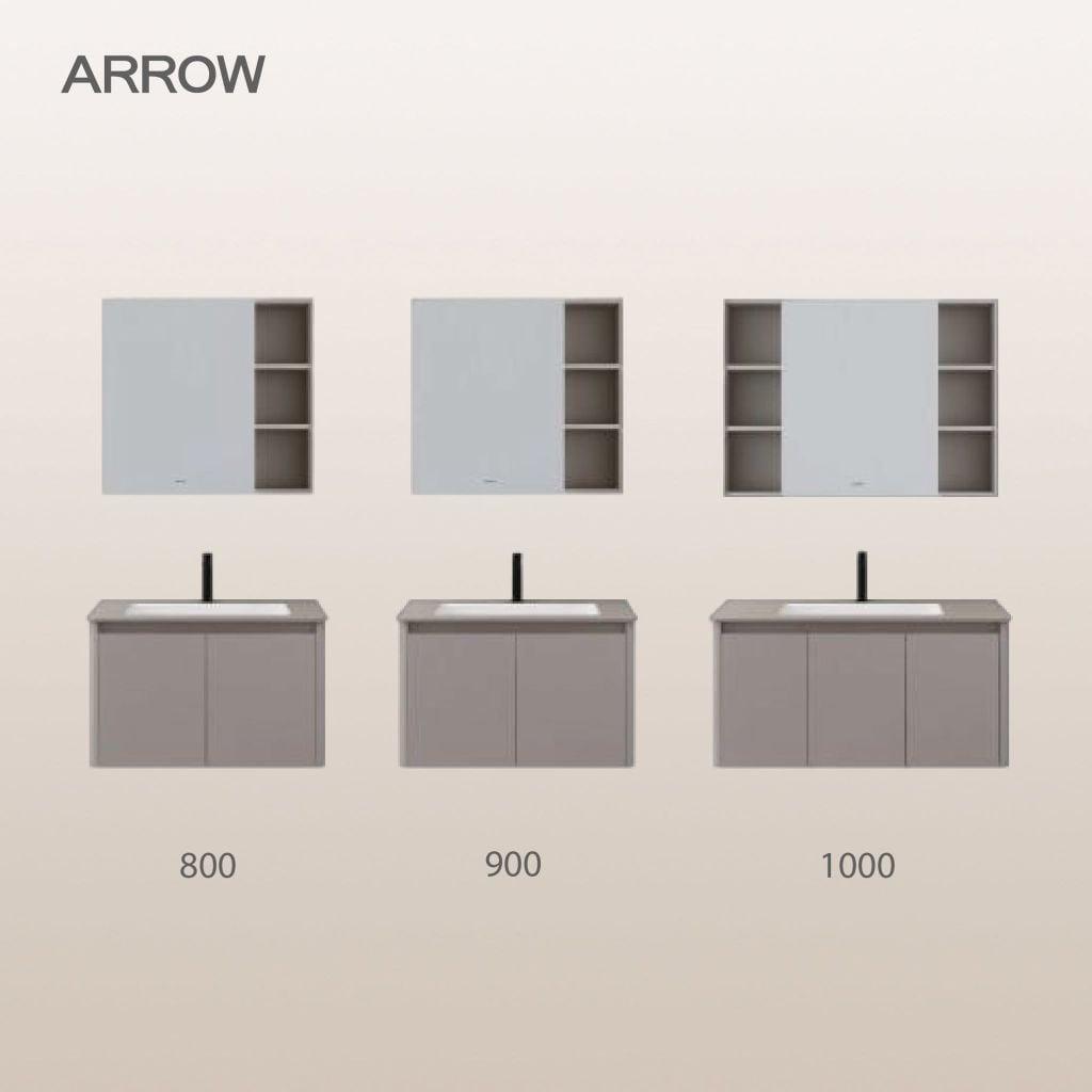 Bộ Tủ Lavabo Arrow ADGMD8G4035WF-DJB/ADGMD8G4035WF-DJB và Tủ Gương Arrow AMJD8G4035WF-DJB