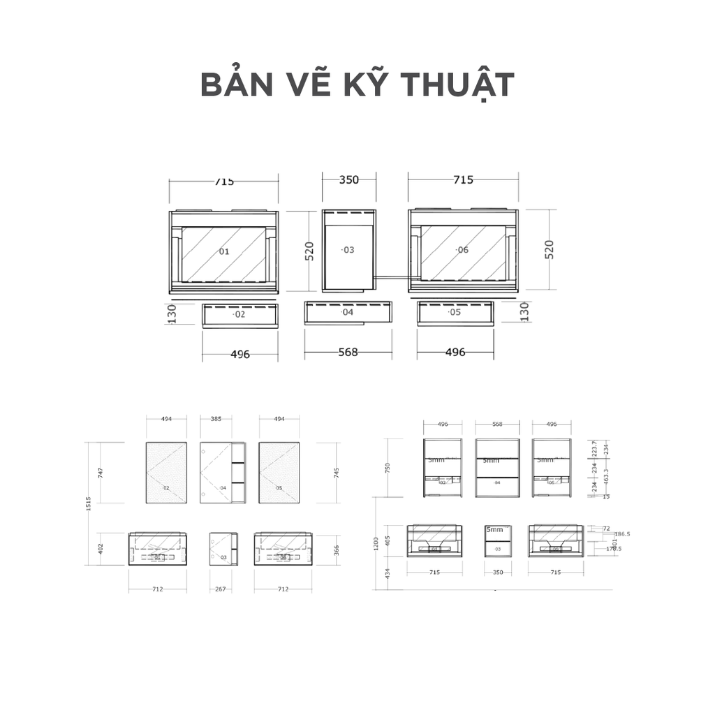 Bộ Tủ Lavabo Arrow A1801LQ1/AP4035 và Tủ Gương Arrow A1801LQ2