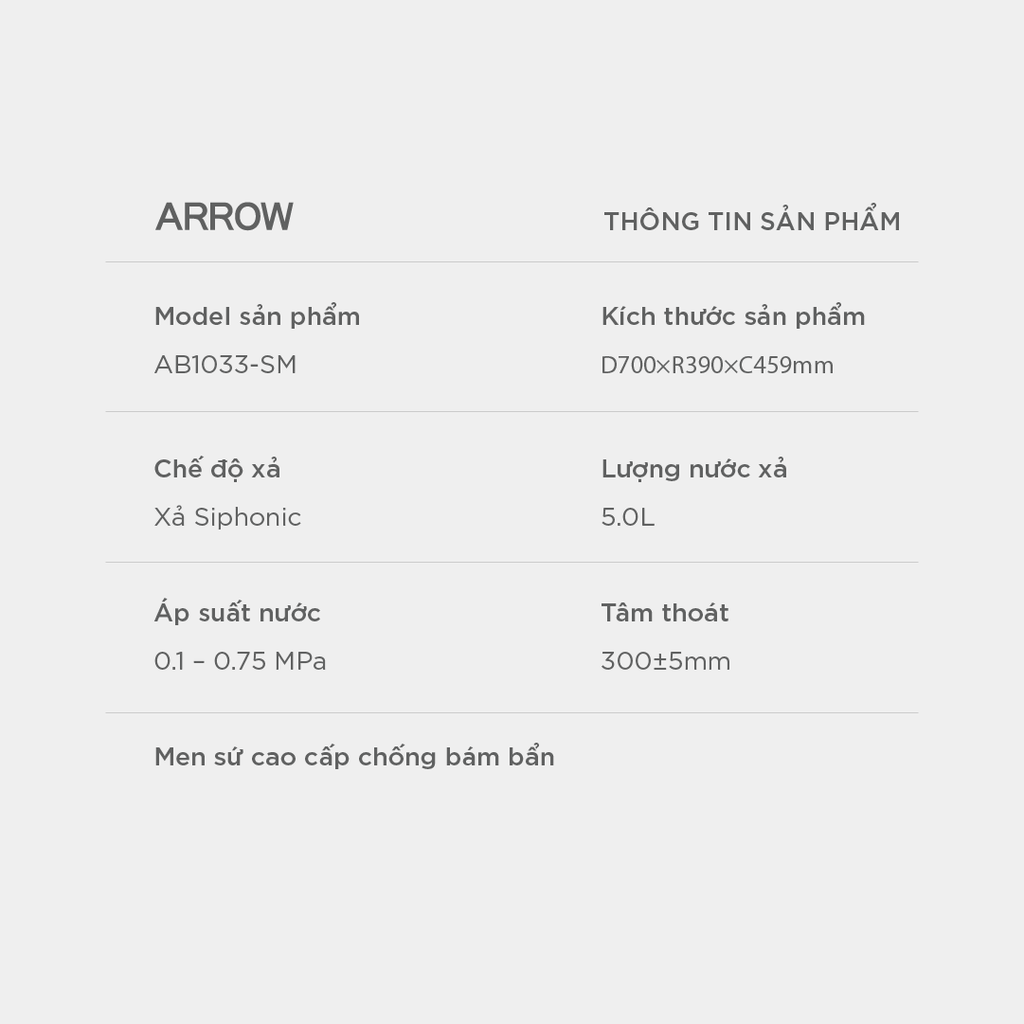 Bồn cầu thông minh Arrow AB1033M