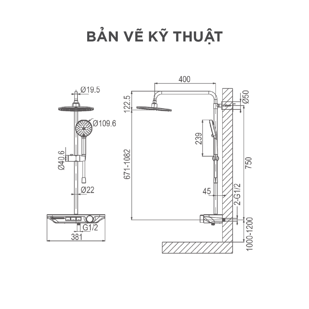 Vòi sen cây nóng lạnh Arrow AD3319CP