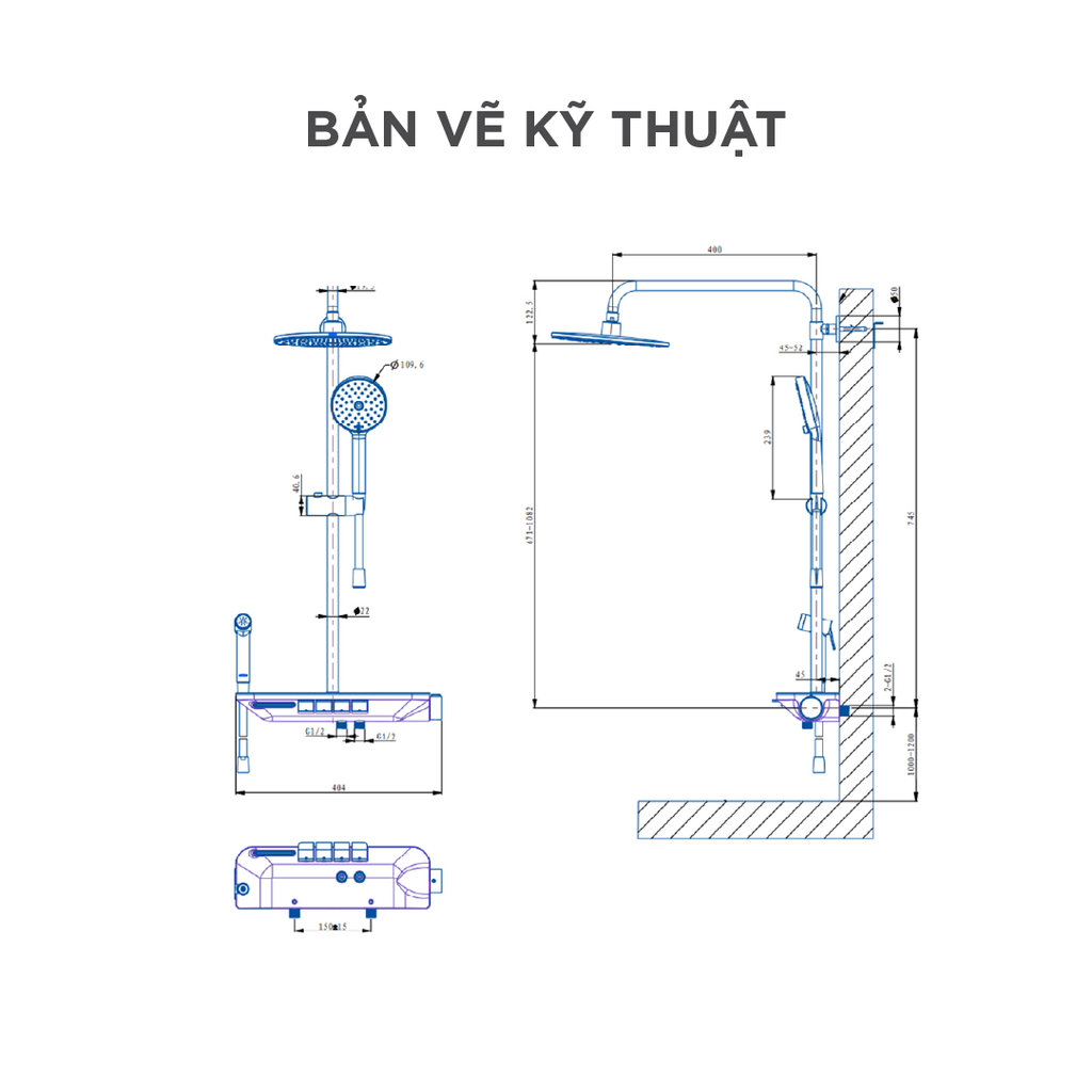 Vòi sen cây nóng lạnh Arrow AD3421CP