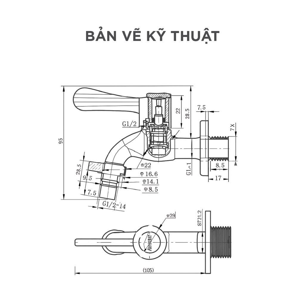 Vòi Hồ Lạnh Gắn Tường Arrow AD4602CP