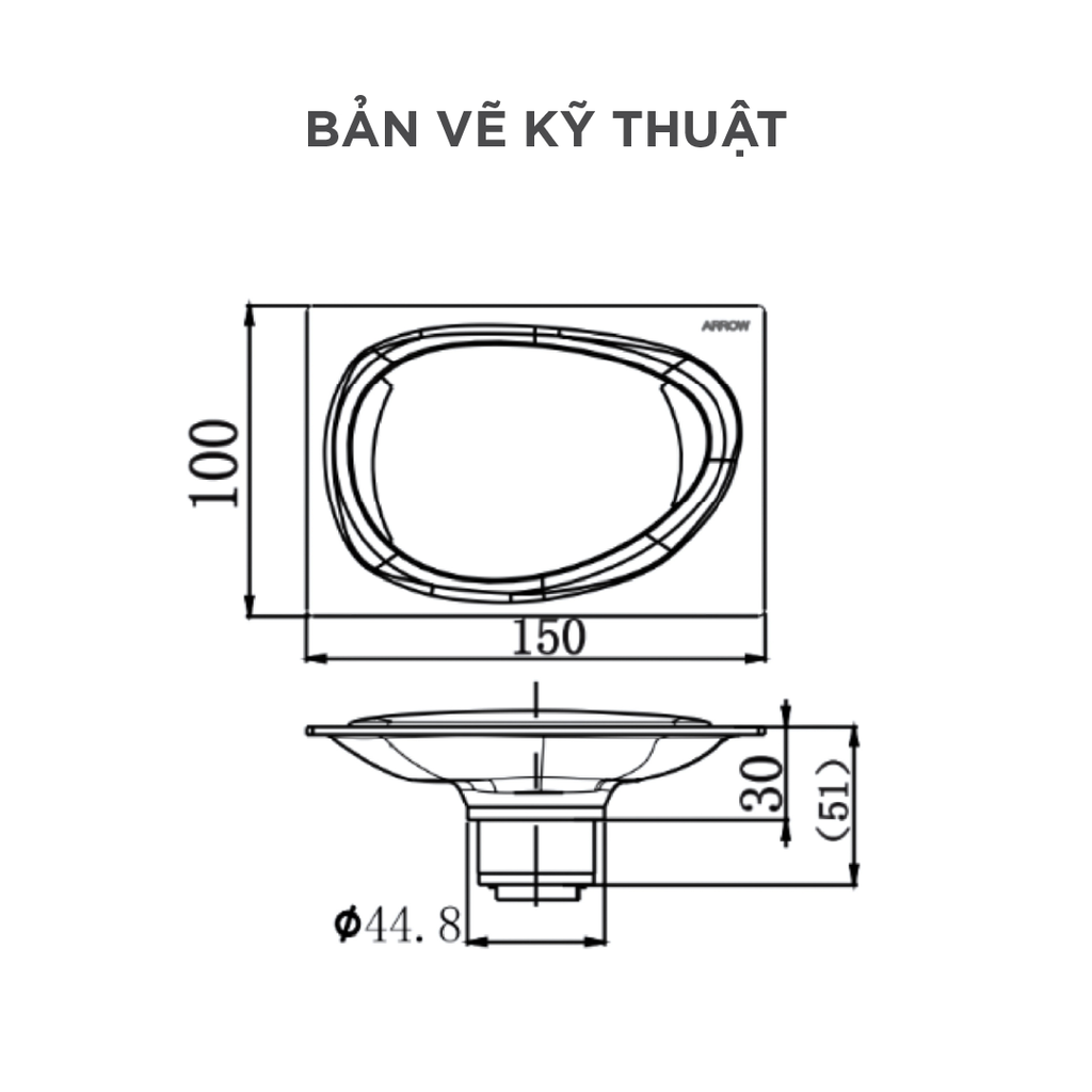 Phễu thoát sàn Arrow ADLF06CCP