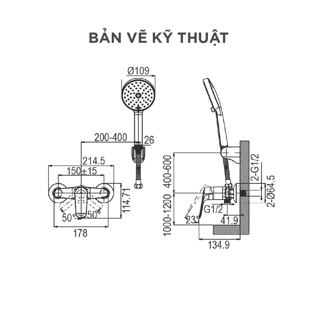 Vòi sen dây nóng lạnh Arrow AF3507CP