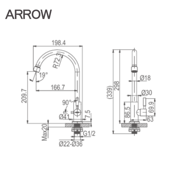 voi-bep-nong-lanh-Arrow-AF4503
