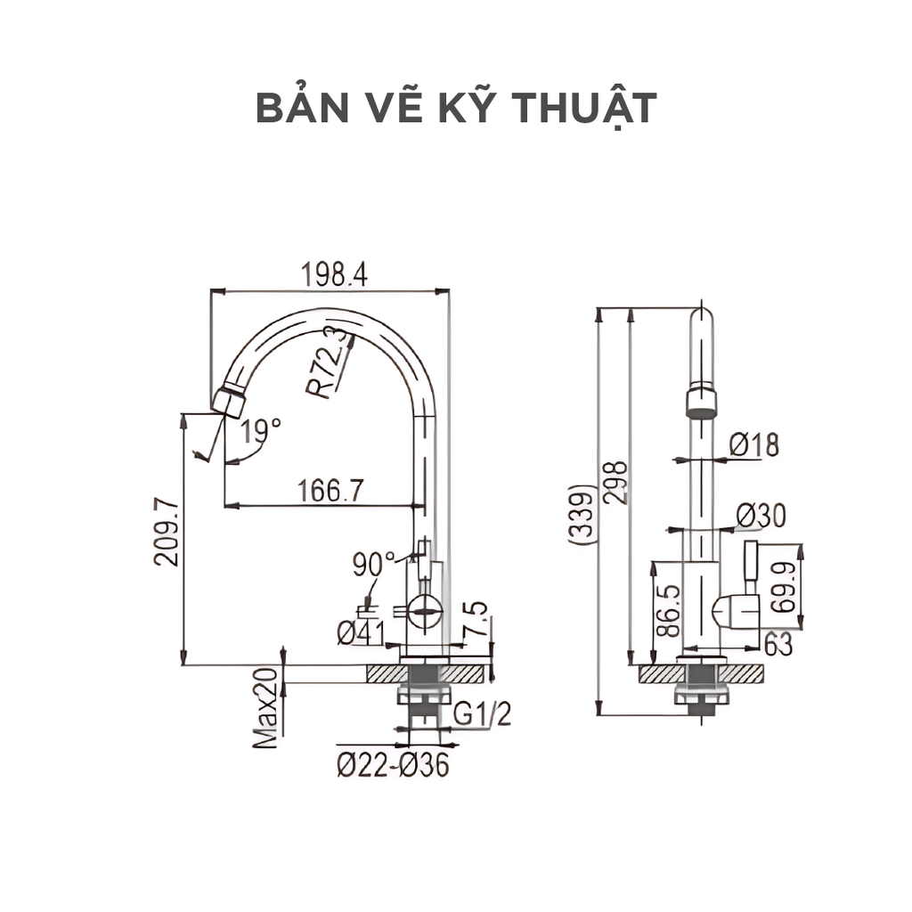 Vòi bếp lạnh Arrow AF4503