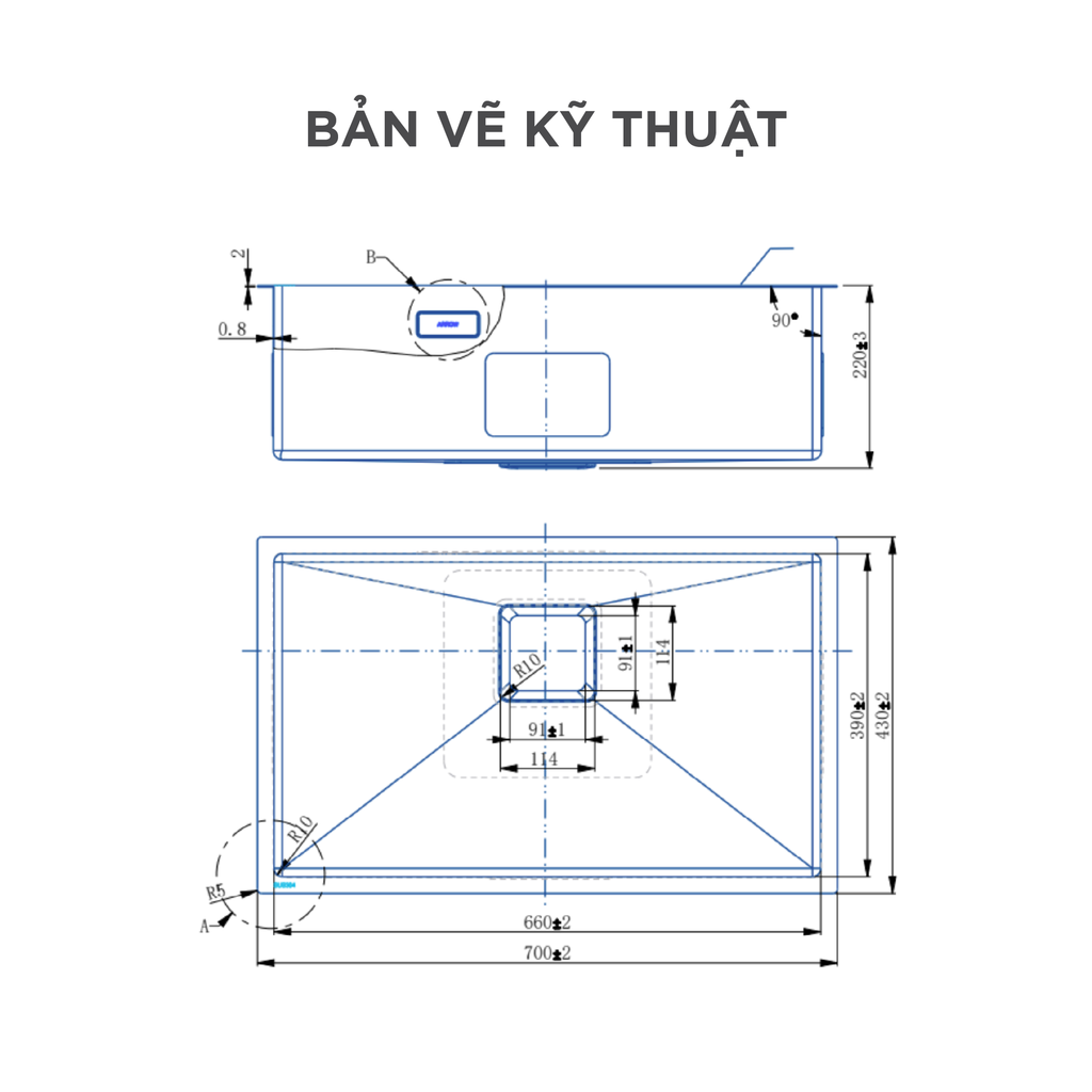 Chậu rửa chén Arrow AF5570811G11-GG