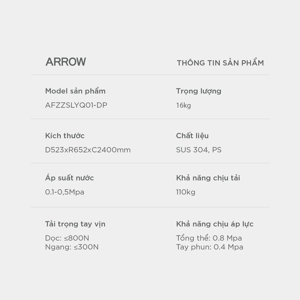 Vòi sen hỗ trợ người già Arrow AFZZSLYQ01-DP
