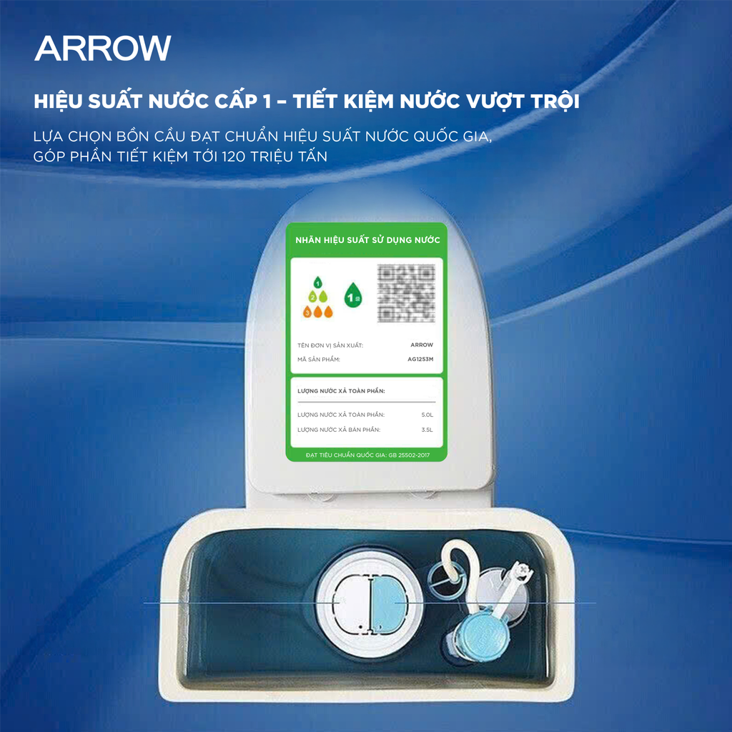 Bồn cầu một khối Arrow AG1253M/AB1253