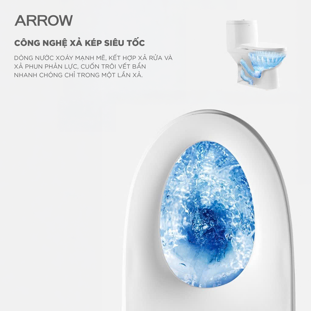 Bồn cầu một khối Arrow AG1253M/AB1253