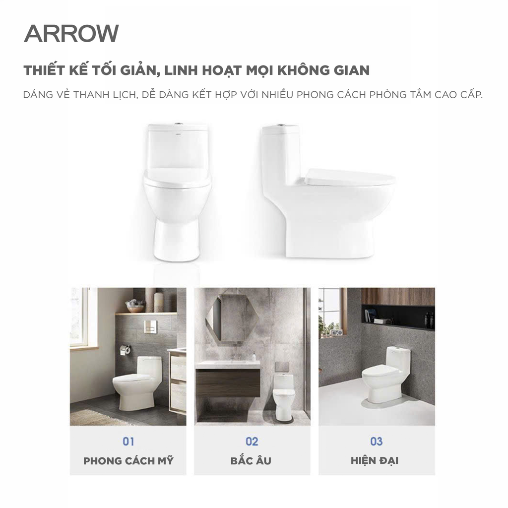Bồn cầu một khối Arrow AG1253M/AB1253