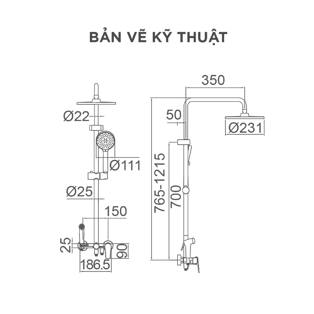 Vòi sen cây nóng lạnh Arrow AG3402CP