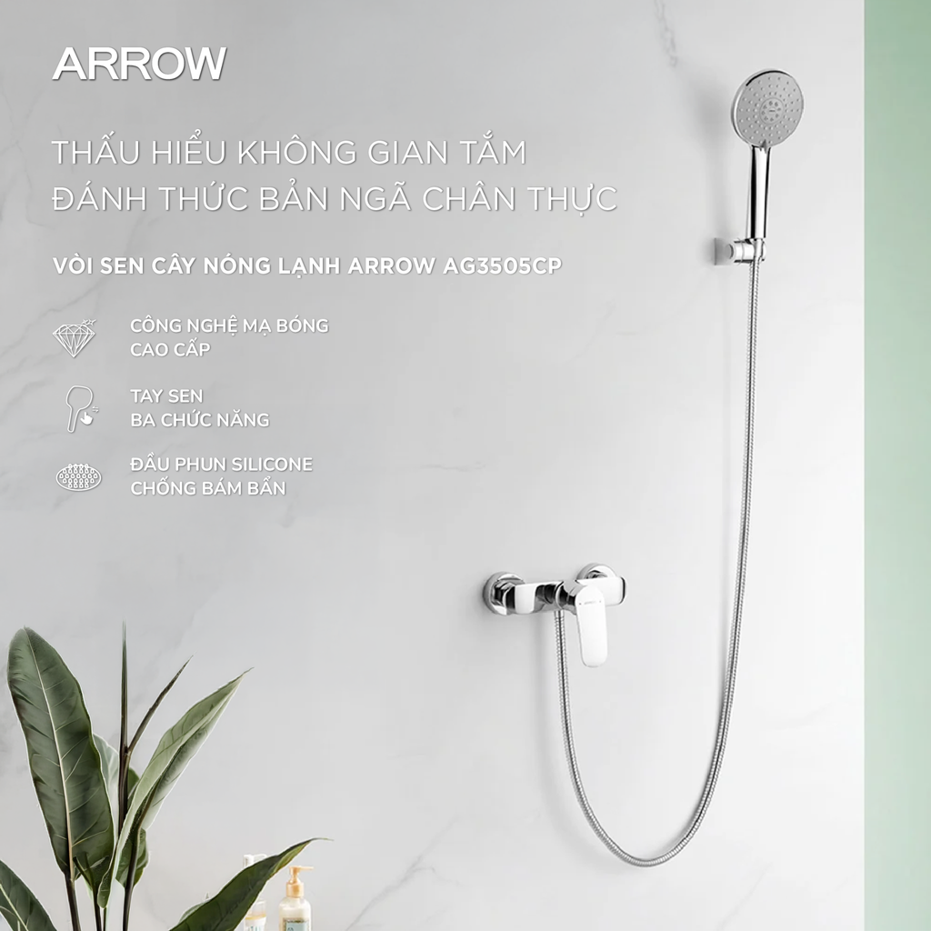 Vòi sen dây nóng lạnh Arrow AG3505CP