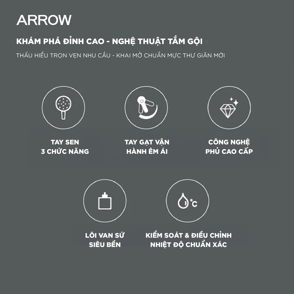 Vòi sen dây nóng lạnh Arrow AG3505CP