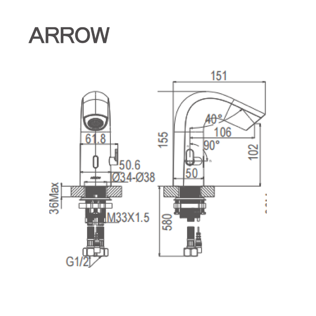 Vòi lavabo cảm ứng Arrow AG4316AUCP