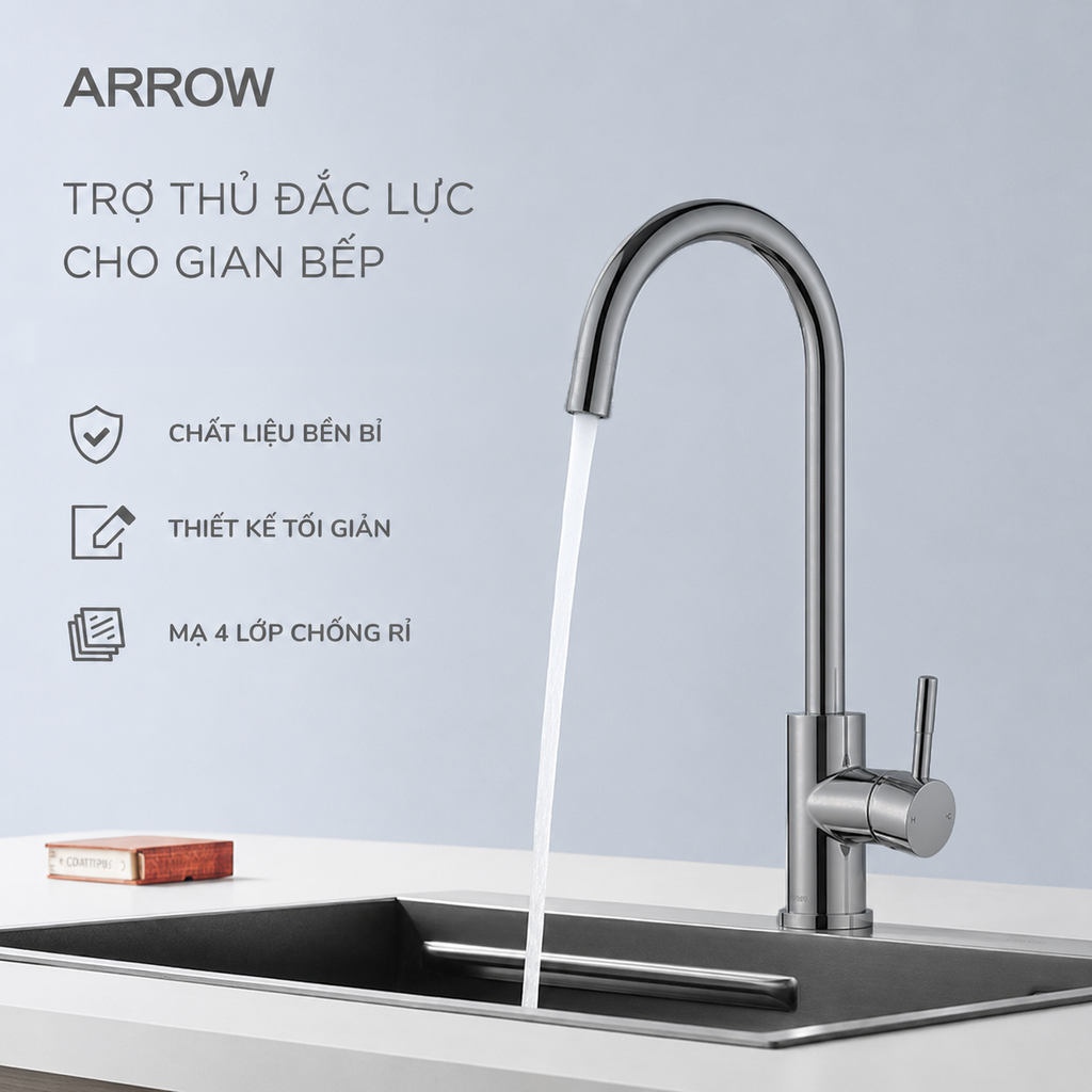 Vòi bếp nóng lạnh Arrow AG4510M