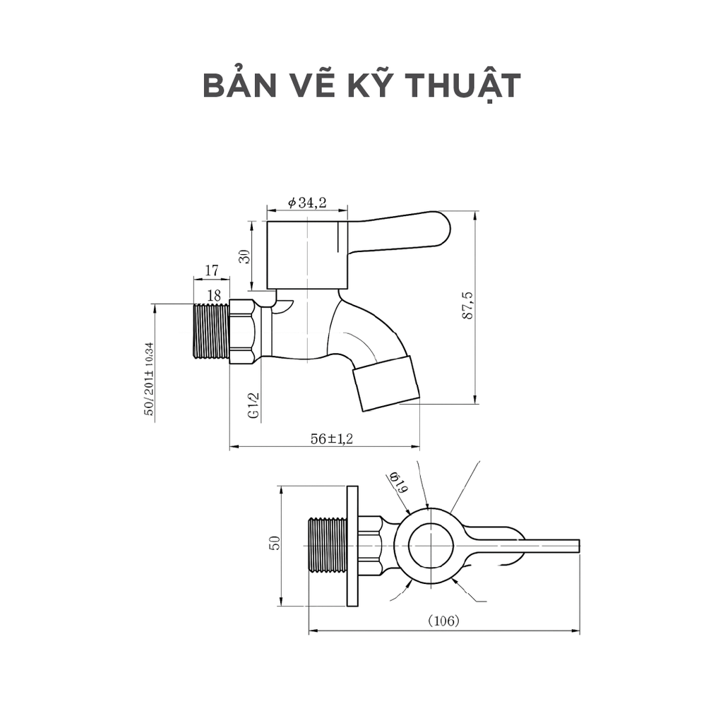 Vòi Hồ Lạnh Gắn Tường Arrow AG4603CP