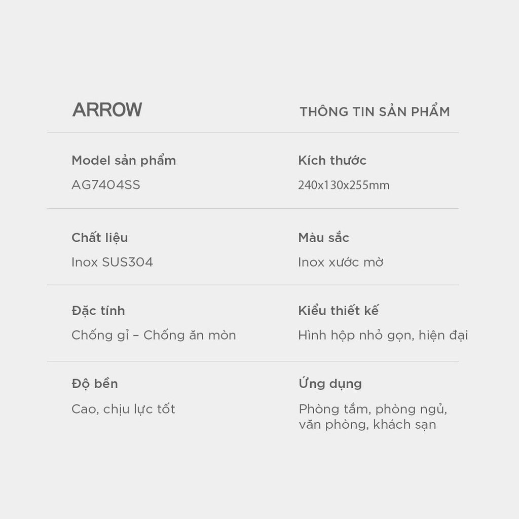 Thùng rác Arrow AG7404SS
