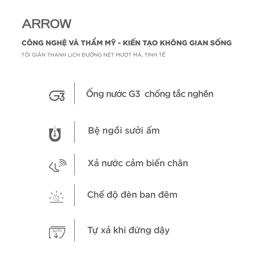 Bồn cầu thông minh Arrow AG801A-1M