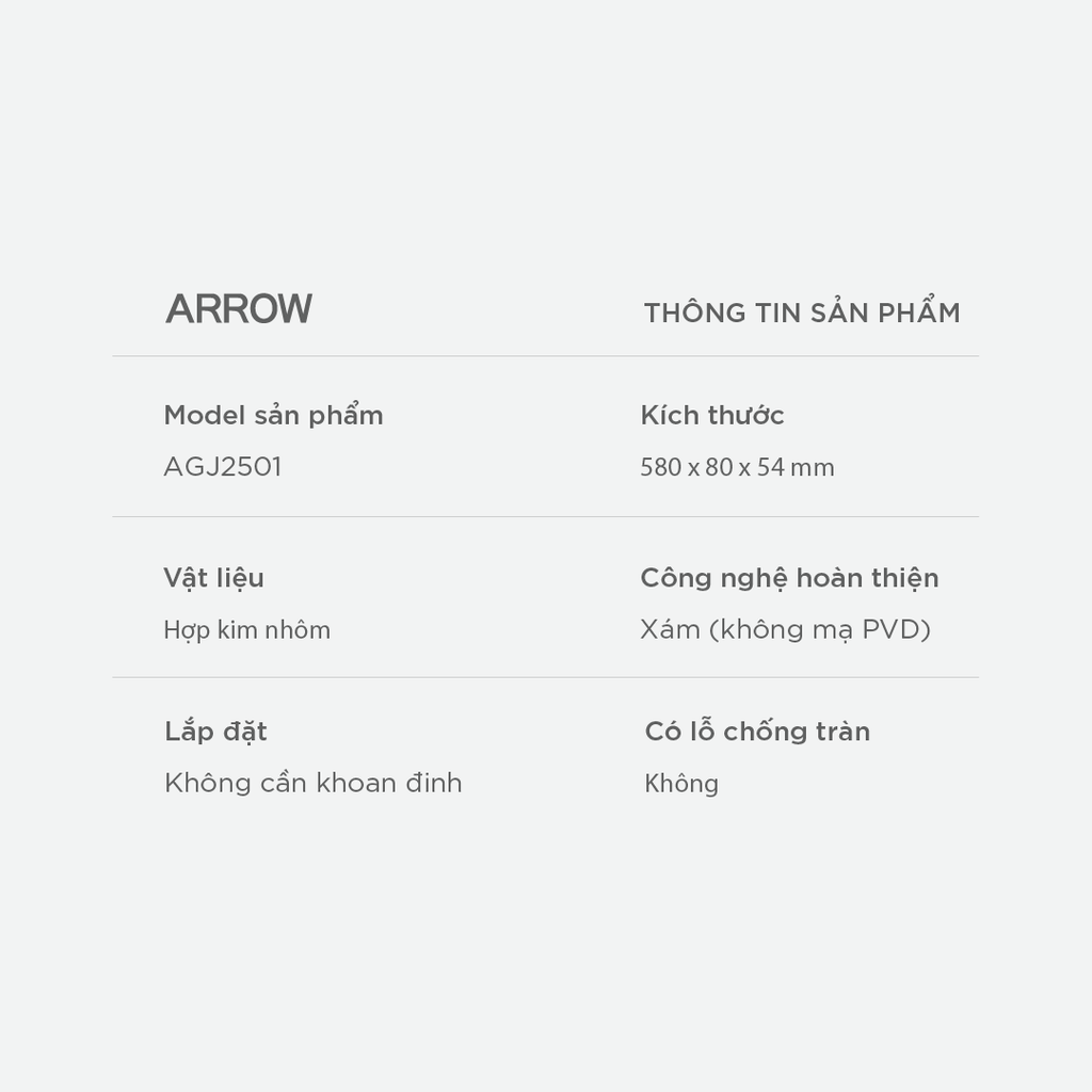 Thanh treo khăn Arrow AGJ2501