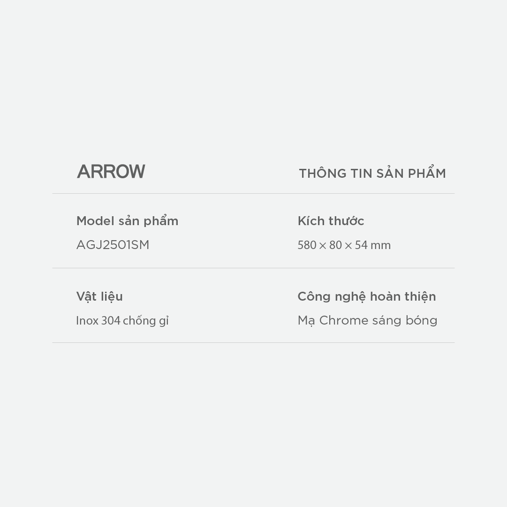 Thanh treo khăn Arrow AGJ2501SM