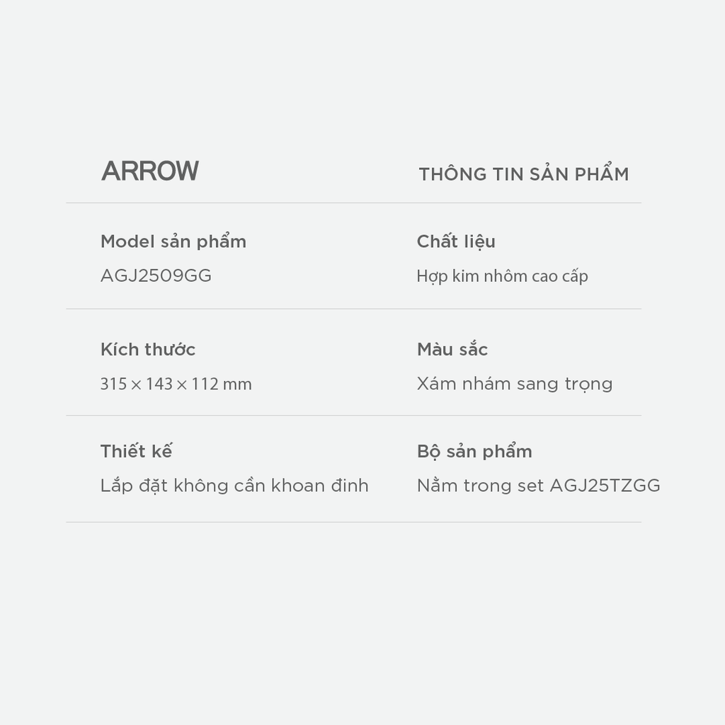 Bộ cọ vệ sinh Arrow AGJ2509GG