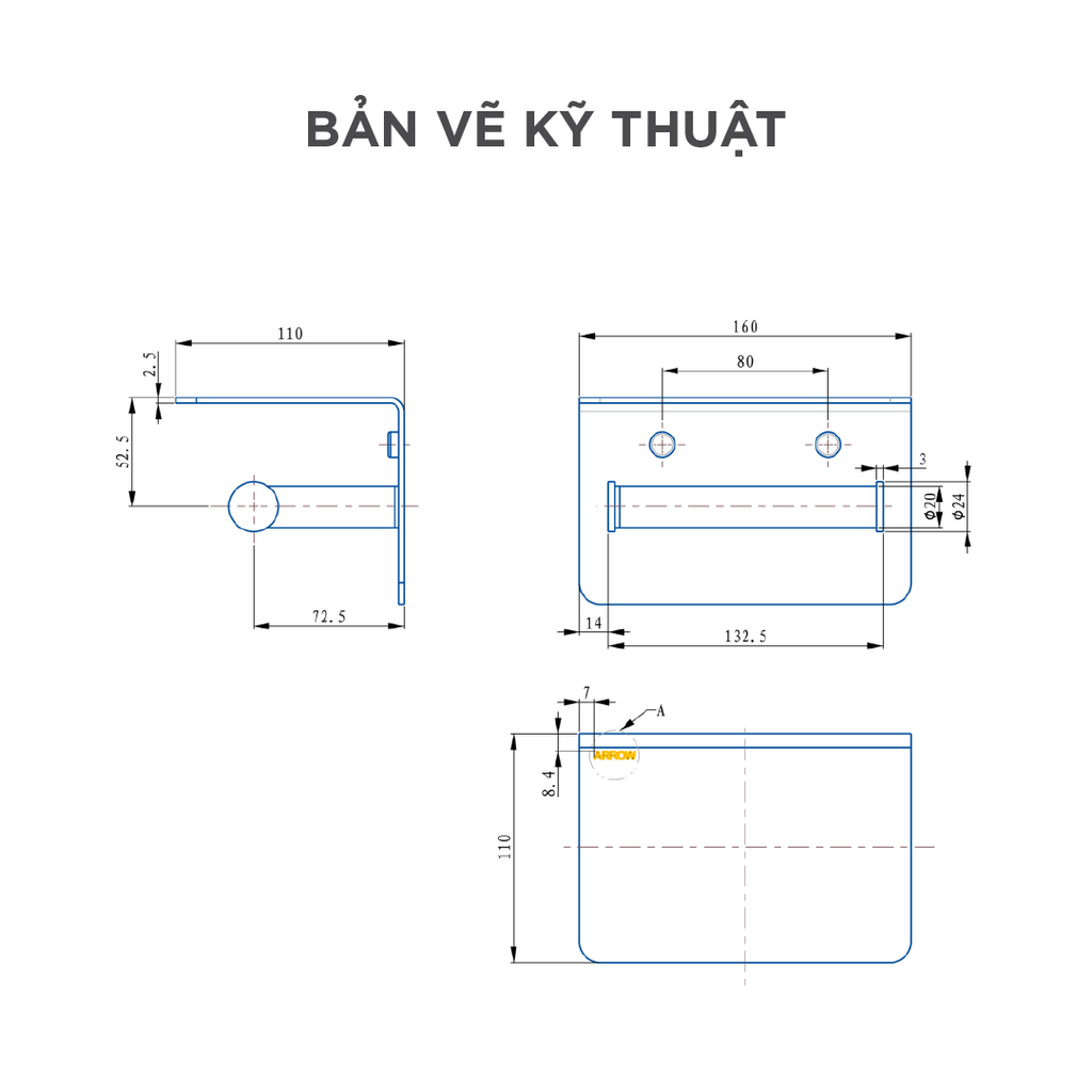 Hộp đựng giấy vệ sinh Arrow AGJ60907A