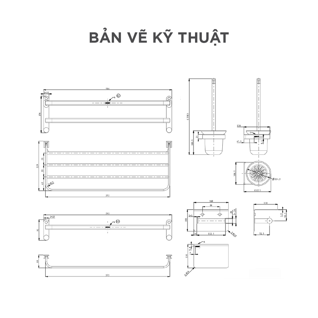 Bộ phụ kiện phòng tắm Arrow AGJ609ATZ-M