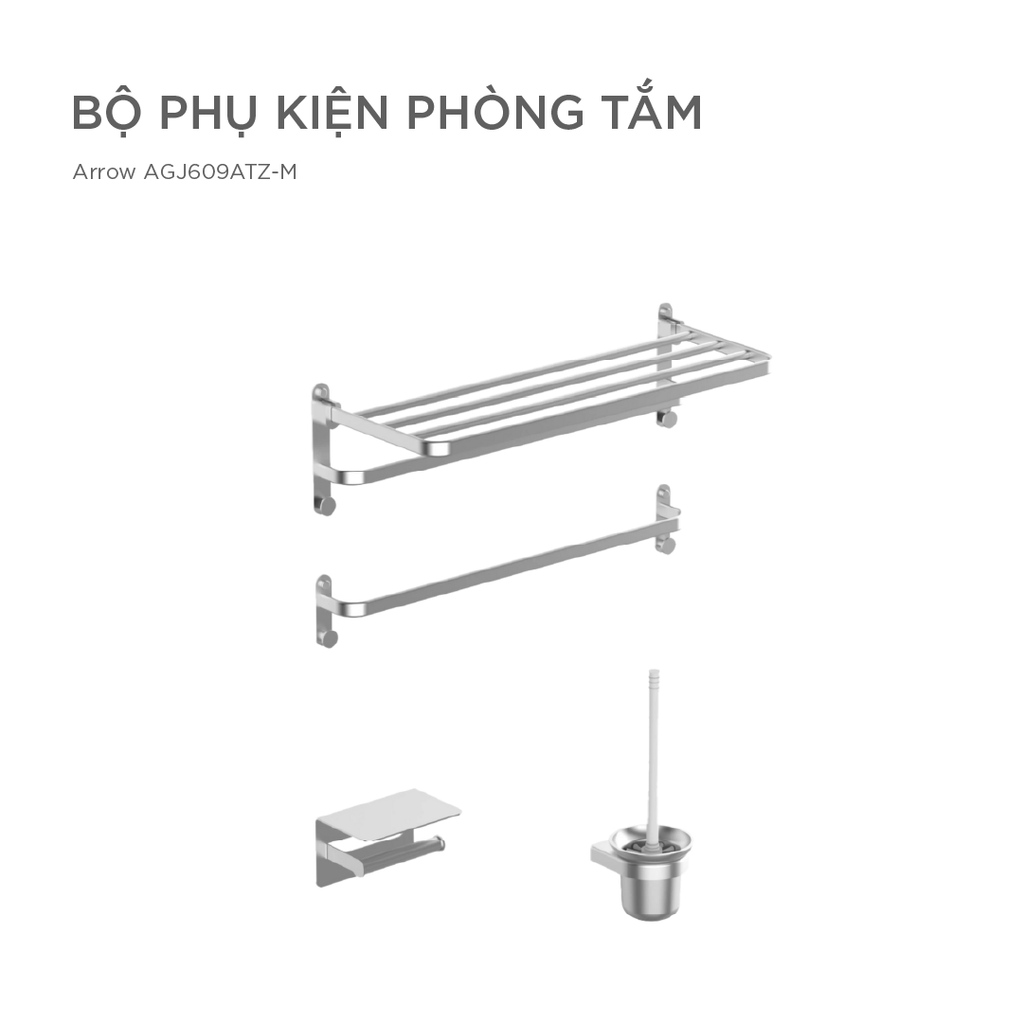 Bộ phụ kiện phòng tắm Arrow AGJ609ATZ-M